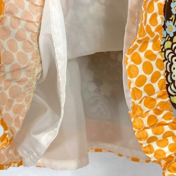 Margo Belle Designs Midi Floral A-Line Cotton Skirt With Polka Dot Hem Large - Picture 2 of 5